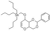1,5-Anhydro-2-deoxy-4,6-O-(phenylmethylene)-3-O-[(tributylstannyl)methyl]-D-ribo-hex-1-enitol molecular structure (CAS 72246-03-8)