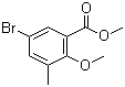 Methyl 5-bromo-2-methoxy-3-methylbenzoate molecular structure (CAS 722497-32-7)