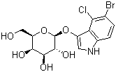 结构式 CAS# 7240-90-6, 5-溴-4-氯-3-吲哚半乳糖苷; 5-溴-4-氯-3-吲哚基-beta-D-吡喃半乳糖苷