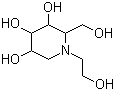 structure of CAS# 72432-03-2, Miglitol ;1-(2-Hydroxyethyl)-2-(hydroxymethyl)piperidine-3,4,5-triol