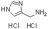 structure of CAS# 72631-80-2, 1H-Imidazole-4-methanamine dihydrochloride;(1H-Imidazol-4-ylmethyl)amine dihydrochloride; 4-(Aminomethyl)imidazole dihydrochloride