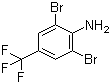 structure of CAS# 72678-19-4, 2,6-Dibromo-4-(trifluoromethyl)aniline;4-Amino-3,5-dibromobenzotrifluoride