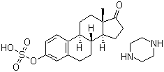 结构式 CAS# 7280-37-7, 雌酮硫酸酯哌嗪; 硫酸哌嗪雌酮
