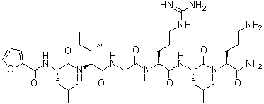 结构式 CAS# 729589-58-6, N-(2-呋喃基羰基)-L-亮氨酰-L-异亮氨酰甘氨酰-L-精氨酰-L-亮氨酰-L-鸟氨酰胺
