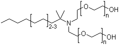 C12-C14 tert-Alkylamines ethoxylated molecular structure (CAS 73138-27-9)