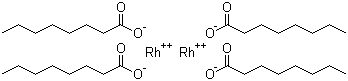 Rhodium octanoate dimer molecular structure (CAS 73482-96-9)