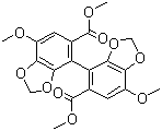 structure of CAS# 73536-69-3, Bifendatatum;alpha-Diphenyldicarboxylate; Dimethyl 4,4'-dimethoxy-5,6,5',6'-dimethylenedioxybiphenyl-2,2'-dicarboxylate; 7,7'-Dimethoxy-(4,4'-bi-1,3-benzodioxole)-5,5'-dicarboxylic acid dimethyl ester