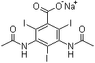 structure of CAS# 737-31-5, Diatrizoate sodium ;Sodium amidotrizoate; 3,5-Diacetamido-2,4,6-triiodobenzoic acid sodium salt