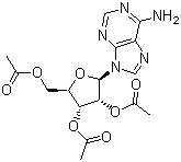 structure of CAS# 7387-57-7, 2',3',5'-Tri-O-acetyl-D-adenosine;[(2R,3R,4R,5R)-3,4-diacetyloxy-5-(6-aminopurin-9-yl)oxolan-2-yl]methyl acetate