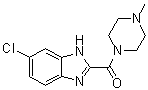 structure of CAS# 73903-17-0, (6-Chloro-1H-benzimidazol-2-yl)(4-methyl-1-piperazinyl)methanone;(5-Chloro-1H-benzimidazol-2-yl)(4-methylpiperazin-1-yl)methanone; JNJ 10191584; VUF 6002