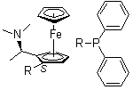 结构式 CAS# 74311-54-9, (2S)-1-[(1R)-1-(二甲基氨基)乙基]-2-(二苯基膦基)二茂铁