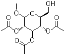 结构式 CAS# 7432-72-6, 甲基-2,3,4-三乙酰氧基-alpha-D-吡喃葡萄糖苷