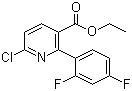 structure of CAS# 745833-19-6, Ethyl 2-(2,4-difluorophenyl)-6-chloronicotinate;6-Chloro-2-(2,4-difluoro-phenyl)nicotinic acid ethyl ester
