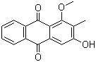 structure of CAS# 7460-43-7, Rubiadin 1-methyl ether;3-Hydroxy-1-methoxy-2-methylanthraquinone