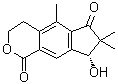 structure of CAS# 74730-10-2, Pterolactone A;(8R)-3,4,7,8-Tetrahydro-8-hydroxy-5,7,7-trimethylcyclopenta[g]-2-benzopyran-1,6-dione