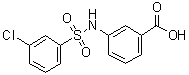 结构式 CAS# 749884-42-2, 3-[[(3-氯苯基)磺酰基]氨基]苯甲酸