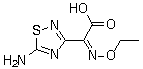 structure of CAS# 75028-24-9, (Z)-5-Amino-alpha-(ethoxyimino)-1,2,4-thiadiazole-3-acetic acid