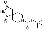 structure of CAS# 752234-60-9, 1,1-Dimethylethyl 1,3-dioxo-2,8-diazaspiro[4.5]decane-8-carboxylate