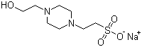 structure of CAS# 75277-39-3, HEPES sodium salt;Sodium 4-(2-hydroxyethyl)piperazin-1-ylethanesulphonate; 2-[4-(2-Hydroxyethyl)-1-piperazine]ethanesulfonic acid sodium salt