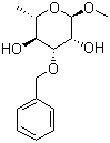 甲基 3-O-苄基-alpha-L-吡喃鼠李糖苷分子结构 (CAS 75336-82-2)