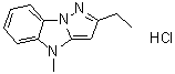 2-Ethyl-4-methyl-4H-pyrazolo[1,5-a]benzimidazole monohydrochloride molecular structure (CAS 75380-60-8)