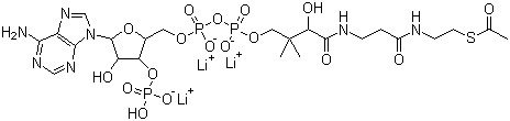Acetyl coenzyme A trilithium salt molecular structure (CAS 75520-41-1)