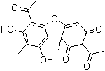 structure of CAS# 7562-61-0, (+)-Usniacin;D-Usnic acid; (+)-Usnein; D-2,6-Diacetyl-7,9-dihydroxy-8,9b-dimethyl-1,3(2H,9bH)-dibenzofurandione