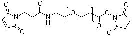 N-[15-[(2,5-Dioxo-1-pyrrolidinyl)oxy]-15-oxo-3,6,9,12-tetraoxapentadec-1-yl]-2,5-dihydro-2,5-dioxo-1H-pyrrole-1-propanamide molecular structure (CAS 756525-99-2)