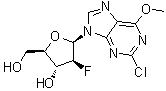 2-Chloro-9-(2-deoxy-2-fluoro-beta-D-arabinofuranosyl)-6-methoxy-9H-purine molecular structure (CAS 758705-70-3)