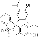 structure of CAS# 76-61-9, Thymol Blue;4,4'-(3H-2,1-Benzoxathiol-3-ylidene)bis[5-methyl-2-(1-methylethyl)phenol] S,S-dioxide