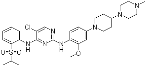 structure of CAS# 761439-42-3, NVP-TAE684;5-Chloro-N2-[2-methoxy-4-[4-(4-methyl-1-piperazinyl)-1-piperidinyl]phenyl]-N4-[2-[(1-methylethyl)sulfonyl]phenyl]-2,4-pyrimidinediamine