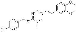 4-[[(4-Chlorophenyl)methyl]thio]-1-[2-(3,4-dimethoxyphenyl)ethyl]-1,2,3,6-tetrahydro-1,3,5-triazine molecular structure (CAS 762239-61-2)