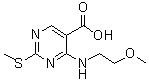 4-[(2-Methoxyethyl)amino]-2-(methylthio)-5-pyrimidinecarboxylic acid molecular structure (CAS 76360-92-4)