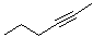 structure of CAS# 764-35-2, 2-Hexyne;1-Methyl-2-propylacetylene; Methyl(propyl)acetylene