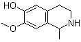 结构式 CAS# 76419-97-1, 7-甲氧基-1-甲基-1,2,3,4-四氢异喹啉-6-醇