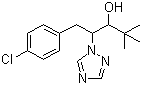 structure of CAS# 76738-62-0, Paclobutrazol;(+/-)-R*,R*-beta-((4-Chlorophenyl)methyl)-alpha-(1,1-dimethylethyl)-1H-1,2,4-triazol-1-ethanol