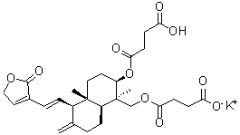 Potassium dehydroandrographolide succinate molecular structure (CAS 76958-99-1)