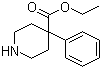 4-苯基-4-哌啶甲酸乙酯分子结构 (CAS 77-17-8)