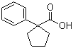 1-苯基环戊烷羧酸分子结构 (CAS 77-55-4)