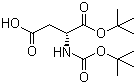 N-叔丁氧羰基-D-天冬氨酸 1-叔丁酯分子结构 (CAS 77004-75-2)