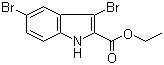 结构式 CAS# 77185-78-5, 3,5-二溴-1H-吲哚-2-甲酸乙酯
