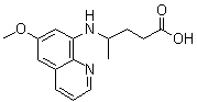 structure of CAS# 77229-68-6, 8-(3-Carboxy-1-methylpropylamino)-6-methoxyquinoline;Carboxyprimaquine