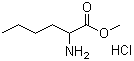 structure of CAS# 77300-48-2, Methyl 2-aminohexanoate hydrochloride;DL-Norleucine methyl ester hydrochloride