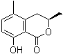 structure of CAS# 7734-92-1, 5-Methylmellein;(3R)-3,4-Dihydro-8-hydroxy-3,5-dimethyl-1H-2-benzopyran-1-one; (-)-5-Methylmellein; (3R)-5-Methylmellein