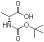 structure of CAS# 7764-95-6, BOC-D-Alanine;N-tert-Butoxycarbonyl-D-alanine; BOC-D-Ala-OH