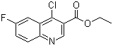 structure of CAS# 77779-49-8, Ethyl 4-chloro-6-fluoroquinoline-3-carboxylate;4-Chloro-6-fluoroquinoline-3-carboxylic acid ethyl ester
