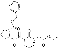结构式 CAS# 7784-82-9, N-[N-[1-[(苯基甲氧基)羰基]-L-脯氨酰]-L-亮氨酰]甘氨酸乙酯