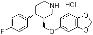 结构式 CAS# 78246-49-8, 盐酸帕罗西汀; (-)-反式-4-(4-氟苯基)-3-{[3,4-(亚甲二氧基)苯氧基]甲基}-哌啶盐酸盐