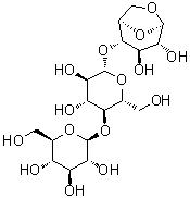 O-beta-D-Glucopyranosyl-(1→4)-O-beta-D-glucopyranosyl-(1→4)-1,6-anhydro-beta-D-glucopyranose molecular structure (CAS 78797-67-8)