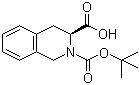 结构式 CAS# 78879-20-6, N-叔丁氧羰基-(S)-1,2,3,4-四氢异喹啉-3-羧酸